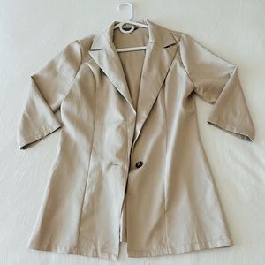 Cream Single Button Blazer